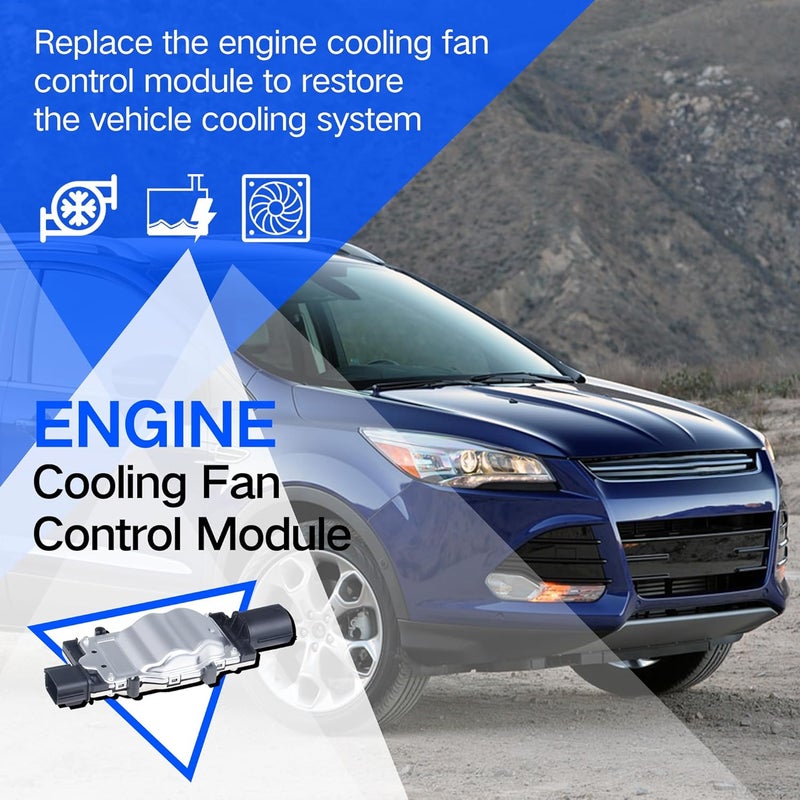 AdvanEX وحدة التحكم في مروحة تبريد المحرك متوافقة مع فورد إيسكيب 2013-2016؛ فوكوس 2012-2018؛ ترانزيت كونكت 2014-2017 استبدال رقم OE 1137328464 1137328567 - Image 4